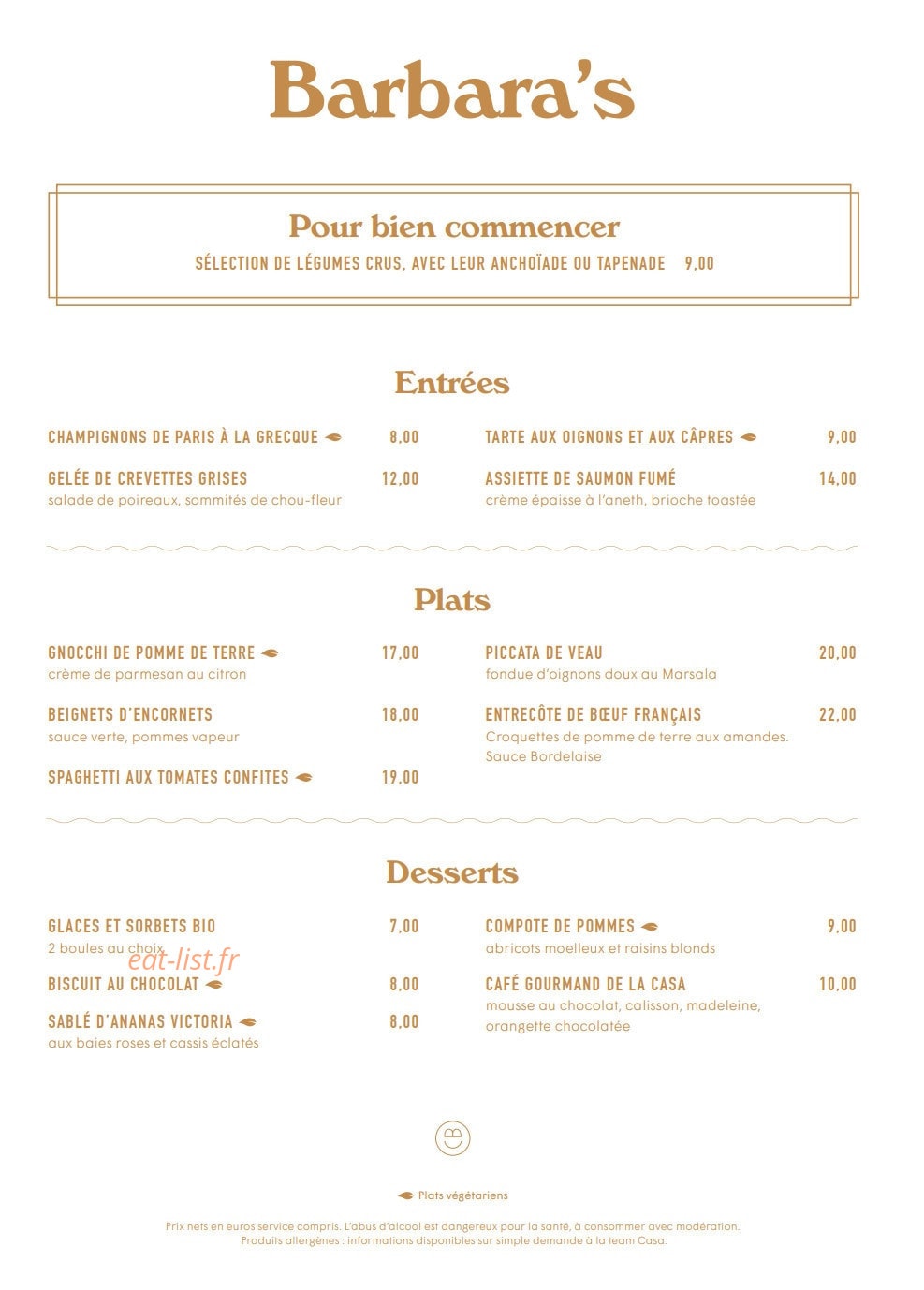 Barbara's — carte page 2