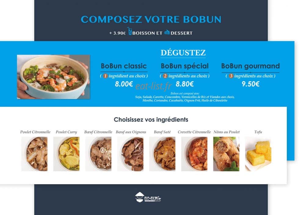 Bobun Shop — carte page 1