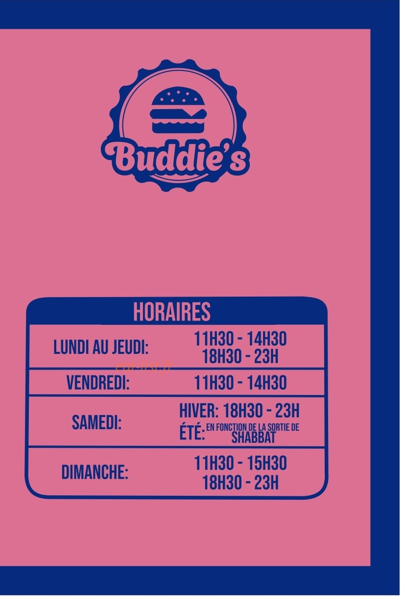 Buddie's — carte page 1