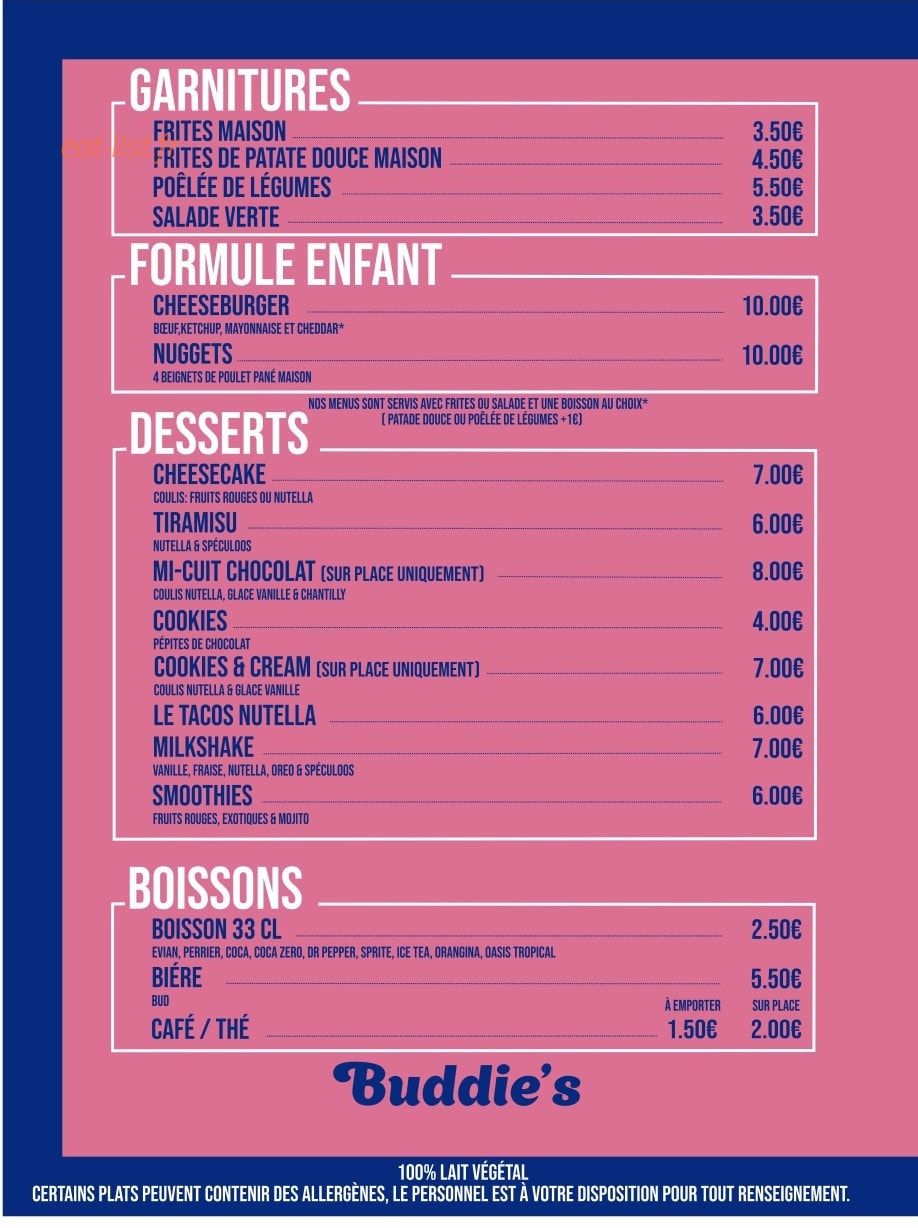 Buddie's — carte page 4