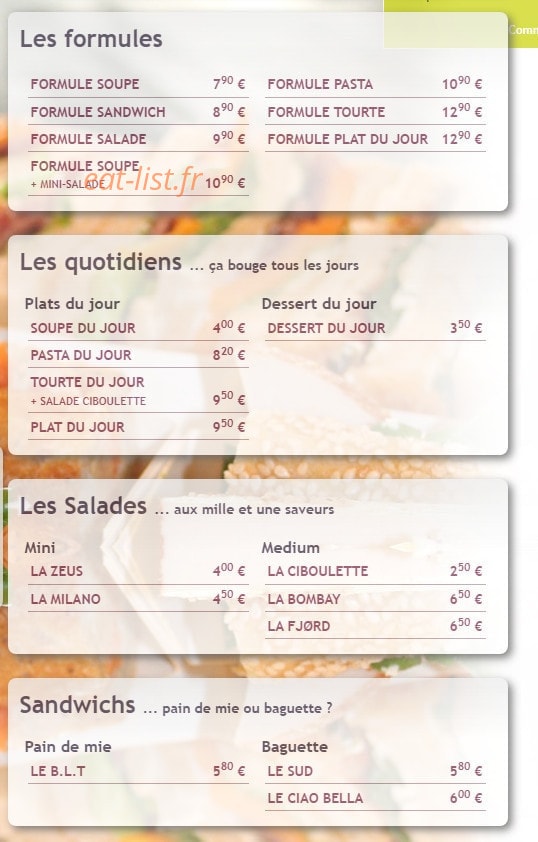 Ciboulette — carte page 1