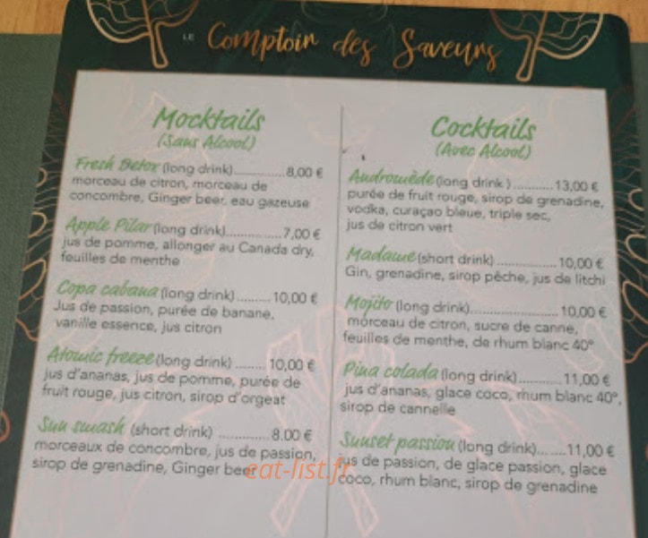 Comptoir des saveurs — carte page 4