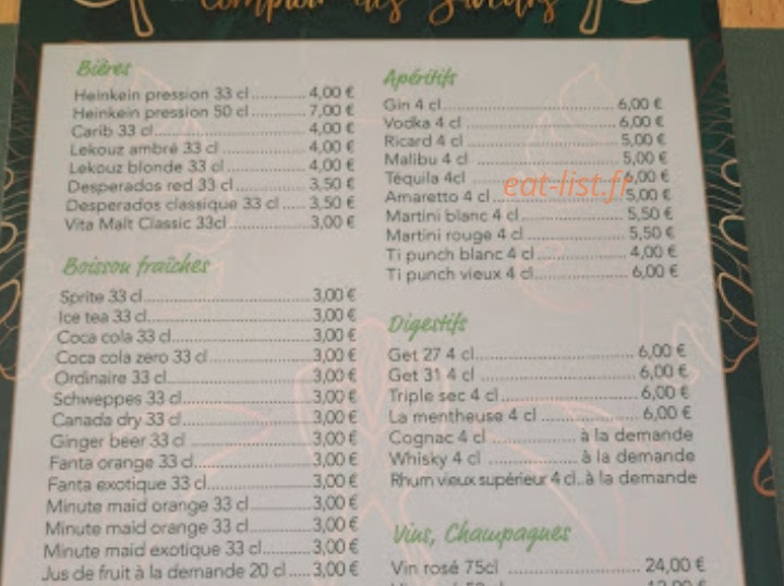 Comptoir des saveurs — carte page 2