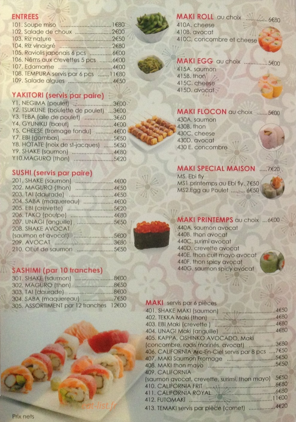 Dream Sushi — carte page 6