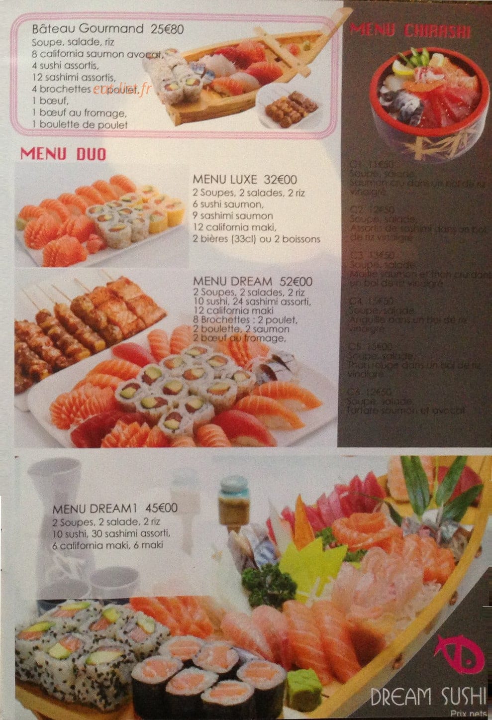 Dream Sushi — carte page 3