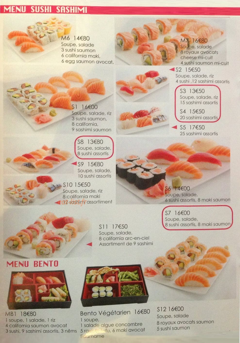 Dream Sushi — carte page 2