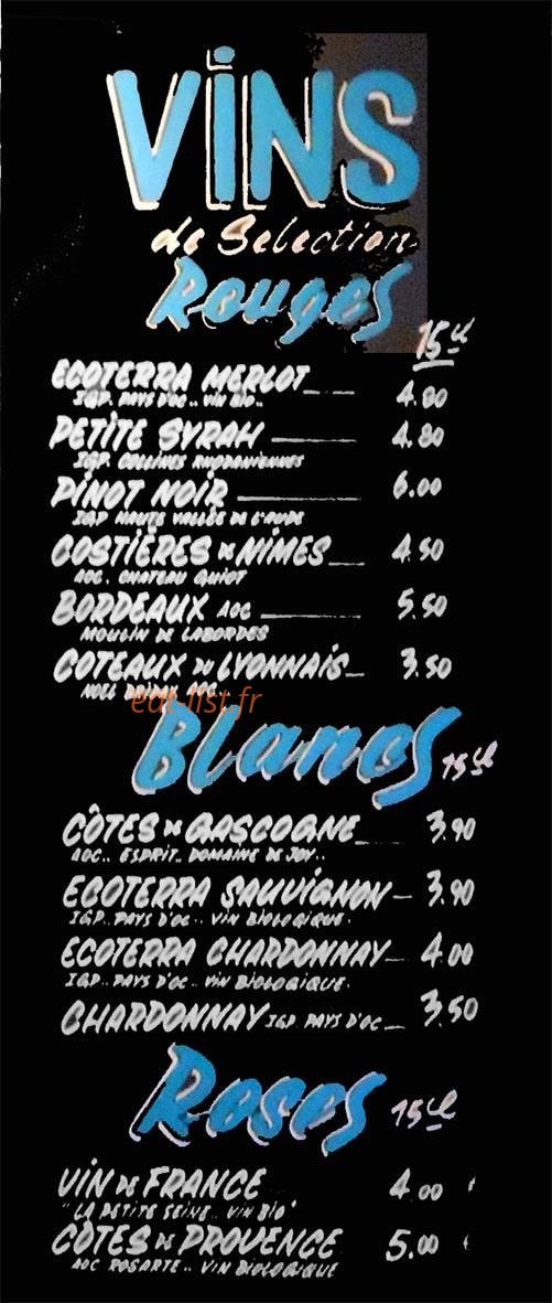 Eiffel Bar — carte page 2
