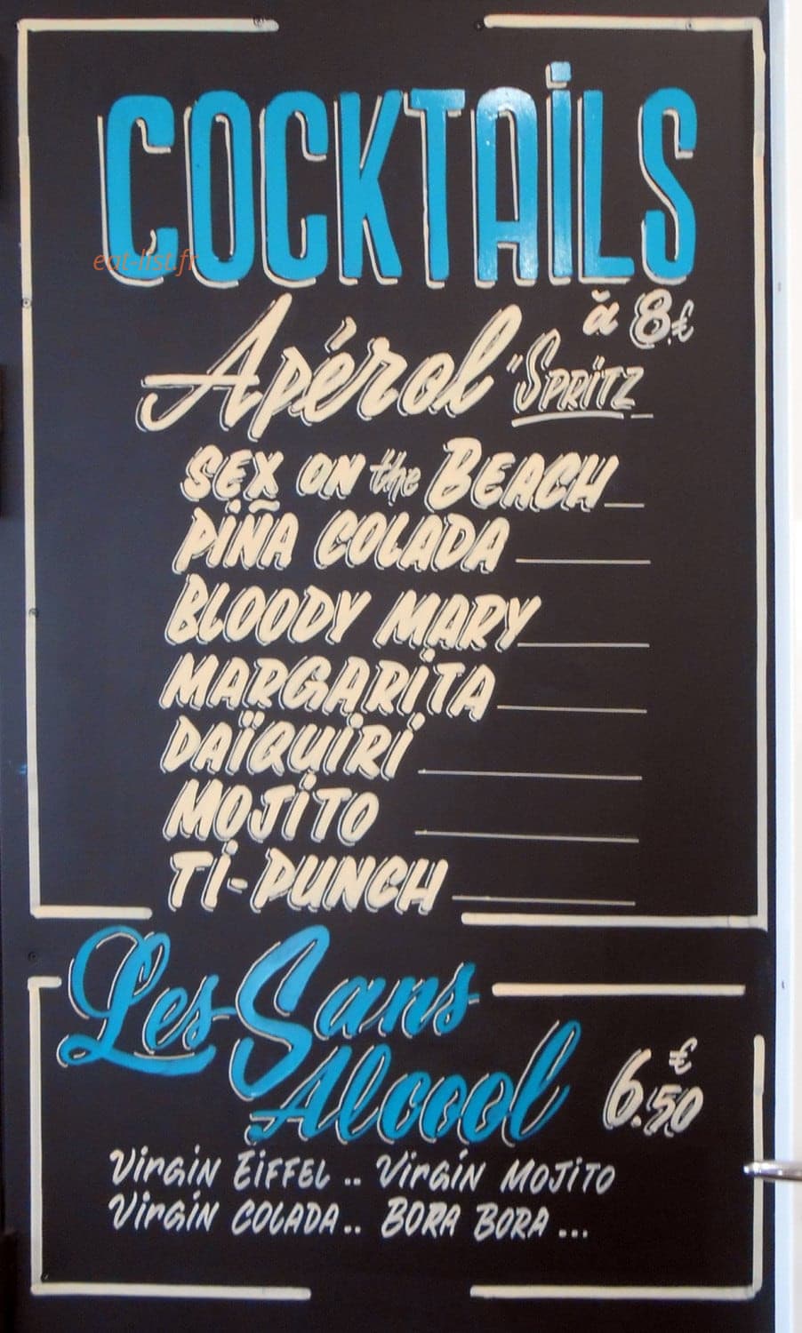Eiffel Bar — carte page 3