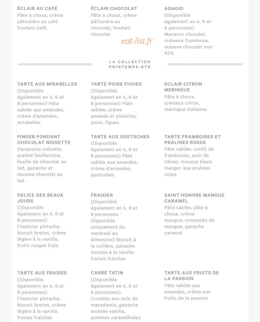 Eric kayser — carte page 8