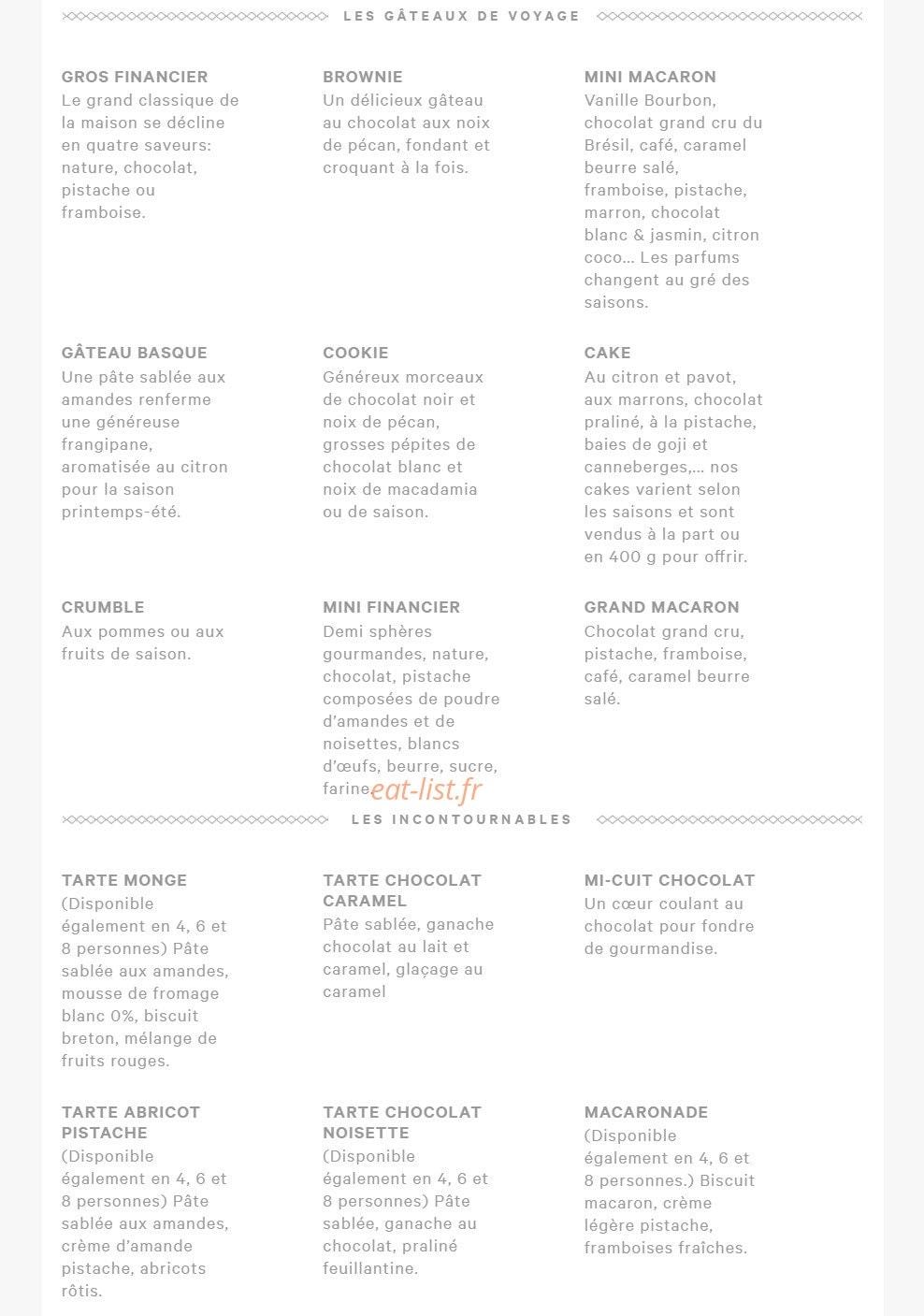 Eric kayser — carte page 7