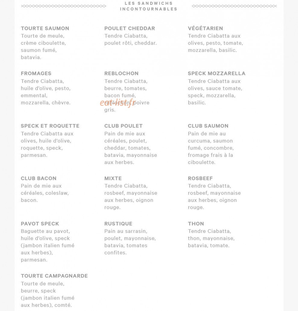 Eric kayser — carte page 1
