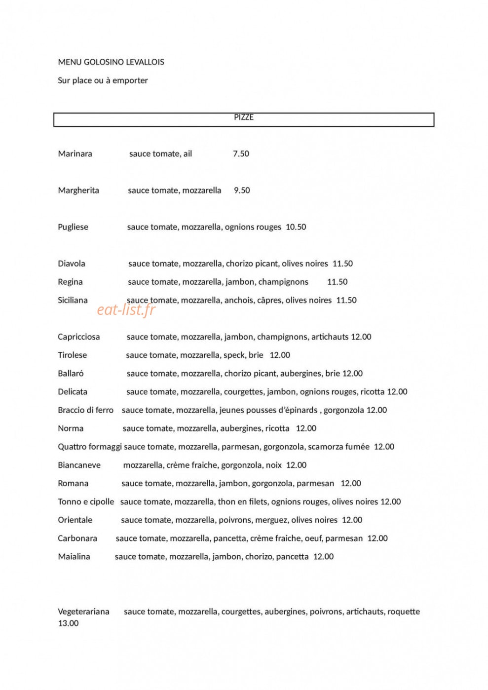 Golosino — carte page 1
