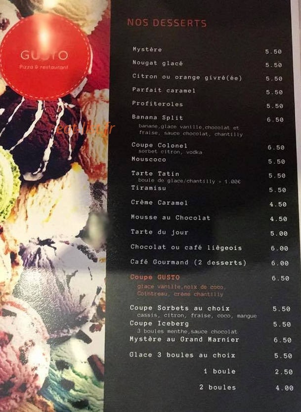 Gusto — carte page 2