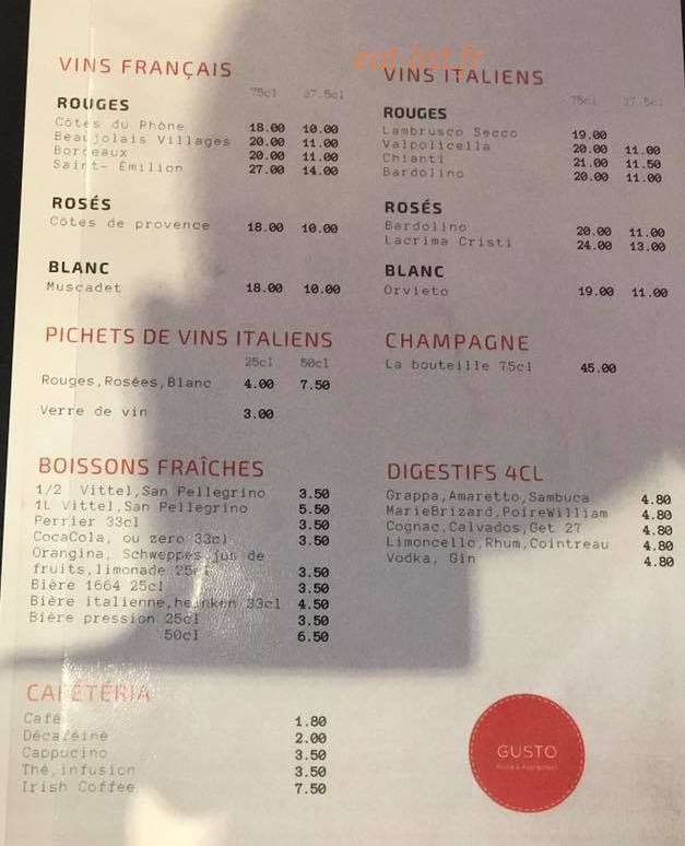 Gusto — carte page 4