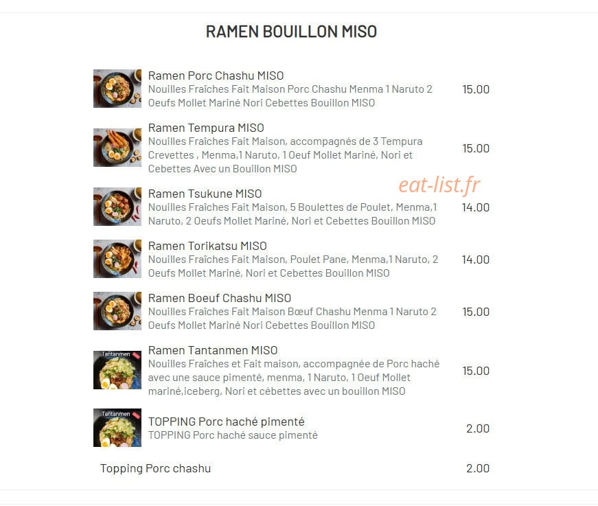 Haki Ramen — carte page 3