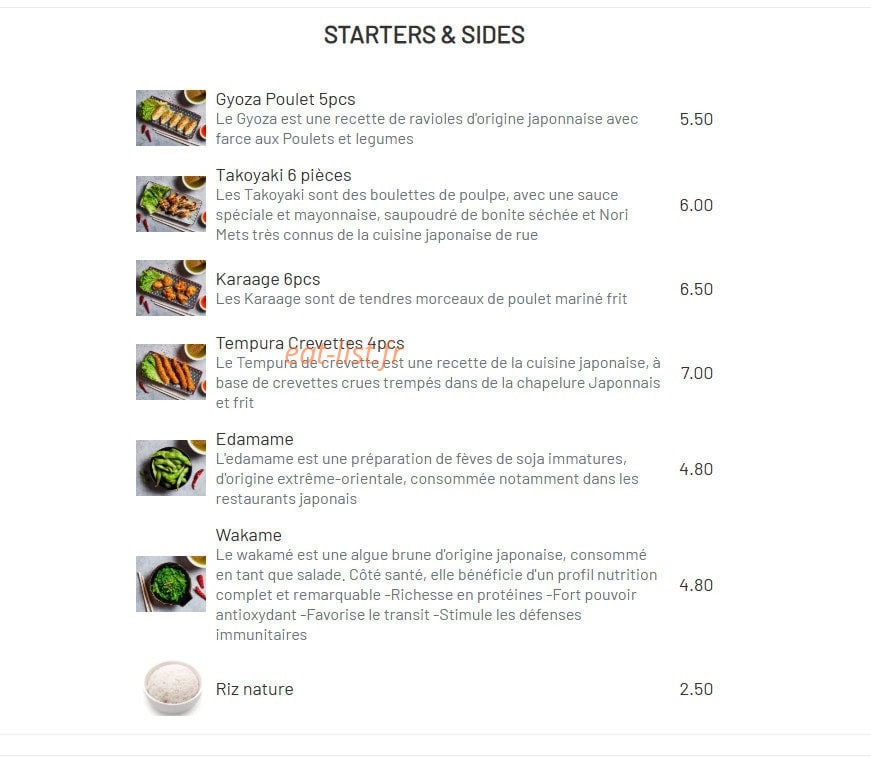 Haki Ramen — carte page 1