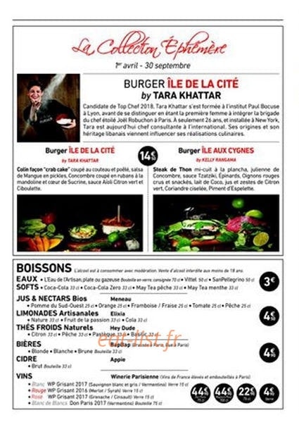 L'Artisan du Burger — carte page 2