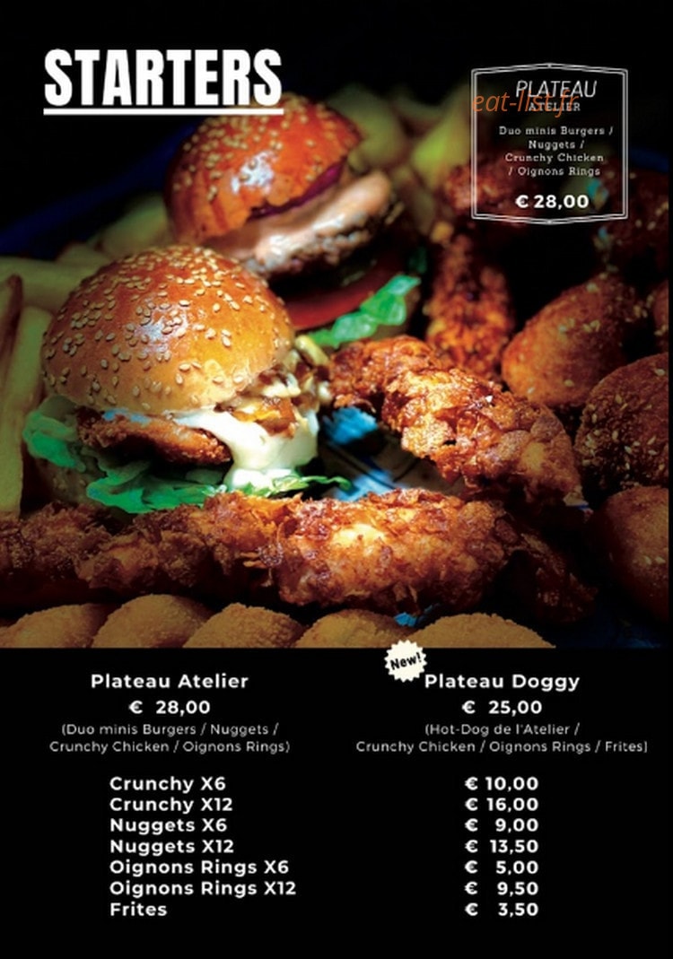 L'Atelier Burger — carte page 6