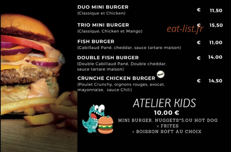L'Atelier Burger — carte page 2