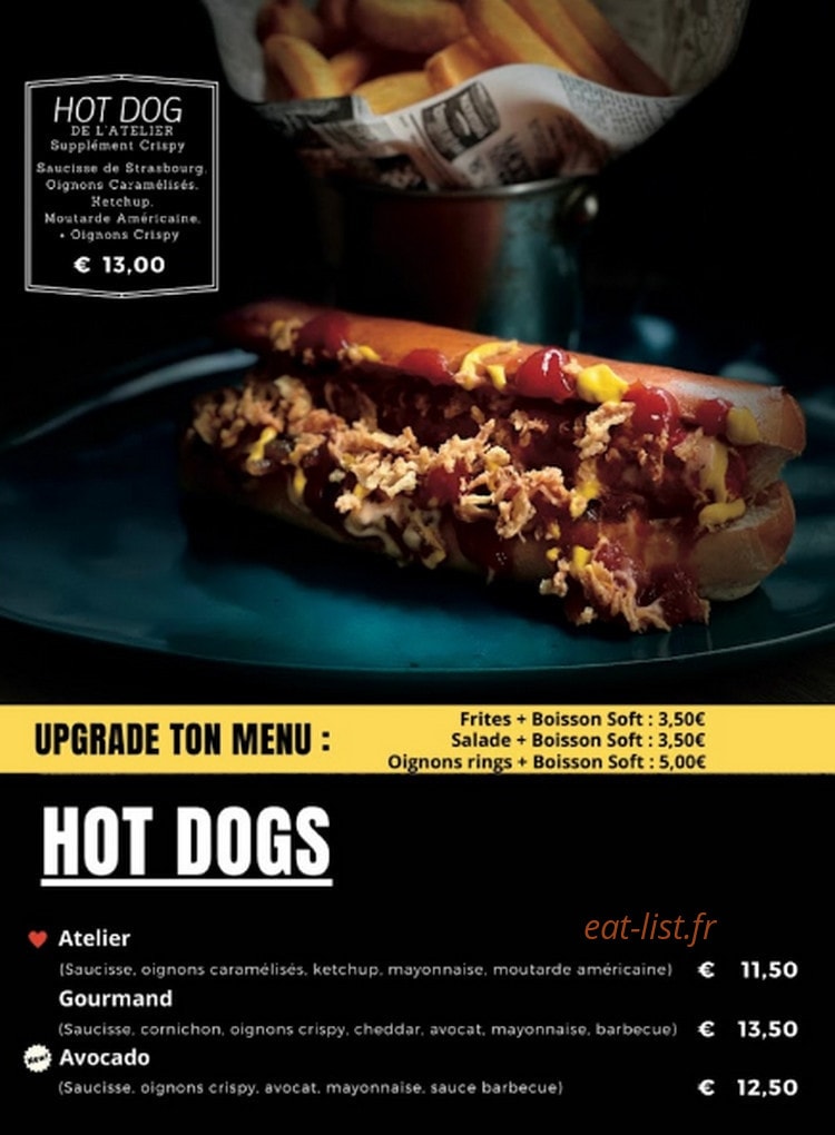 L'Atelier Burger — carte page 4