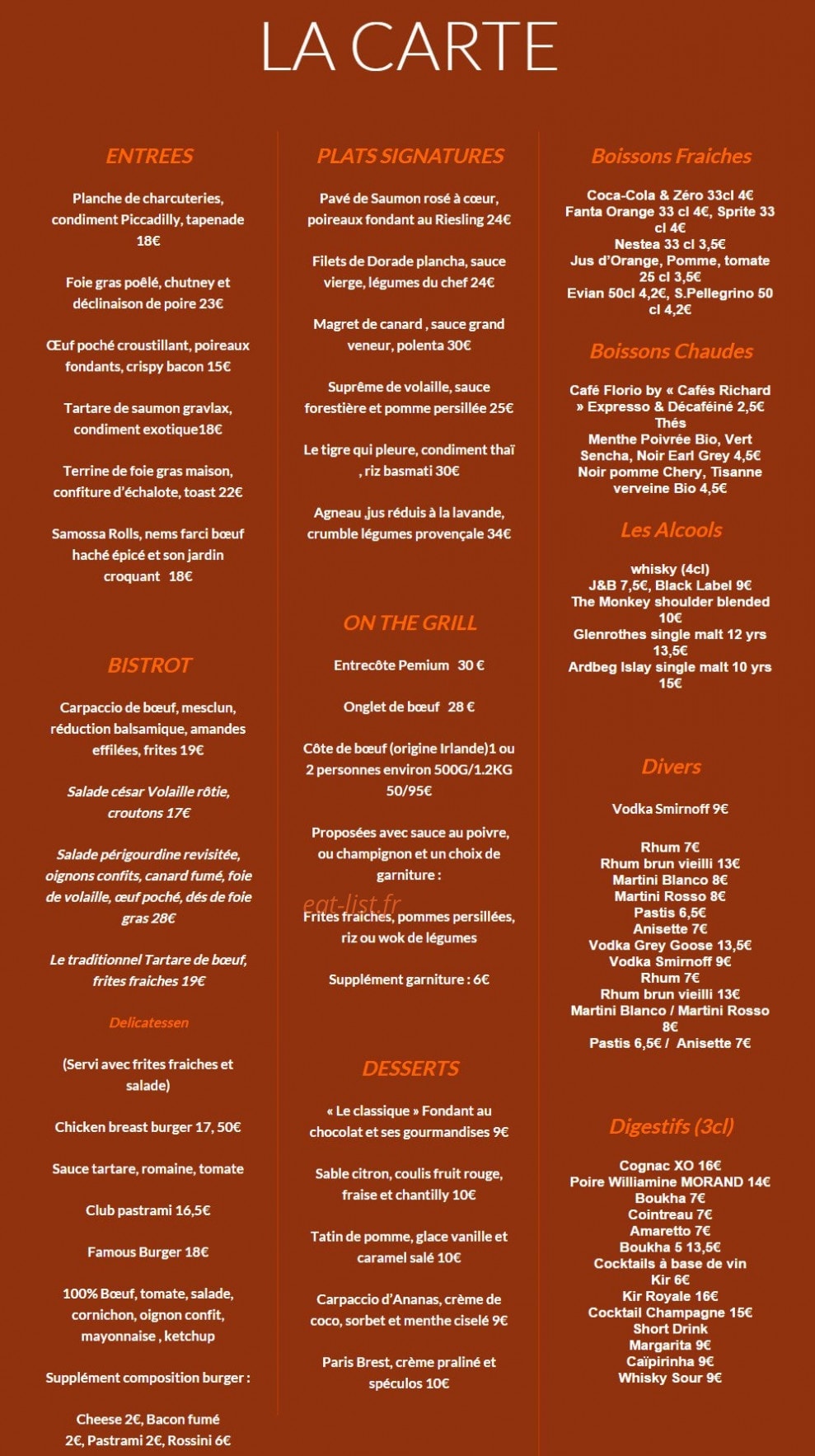 L'atelier Deli — carte page 1