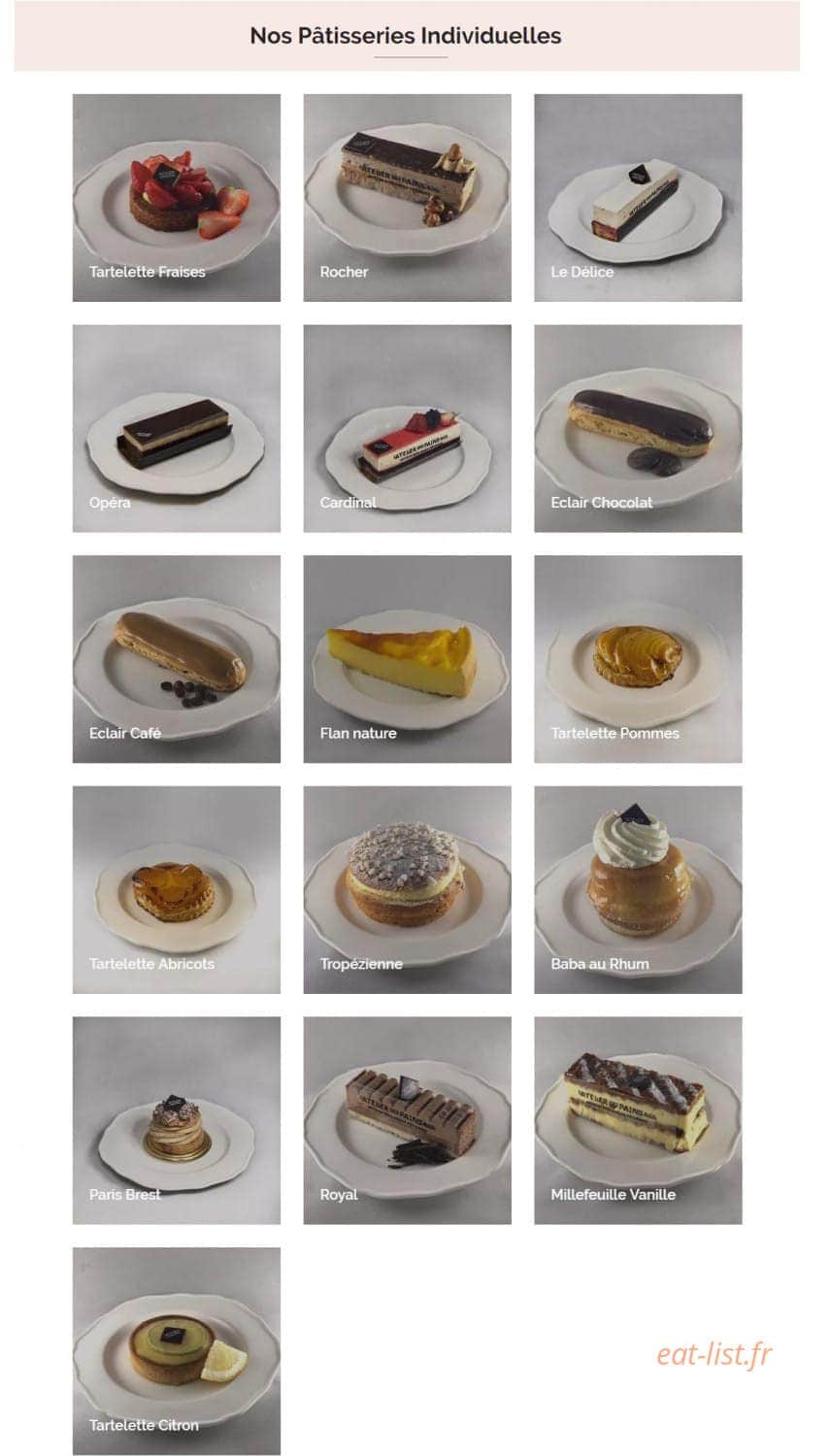 L'Atelier des Pains & co — carte page 2