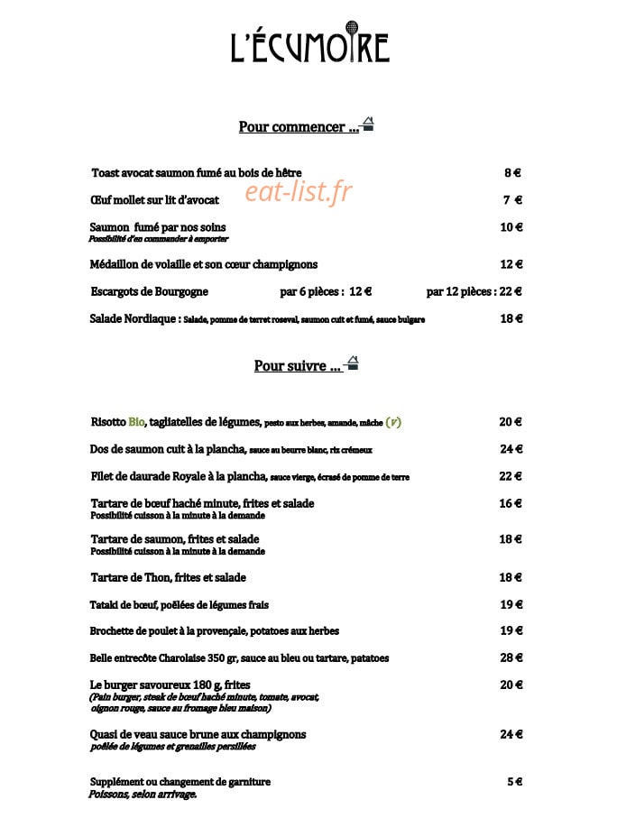 L'écumoire — carte page 1