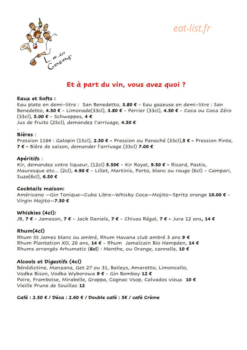 L. et les Garçons — carte page 9