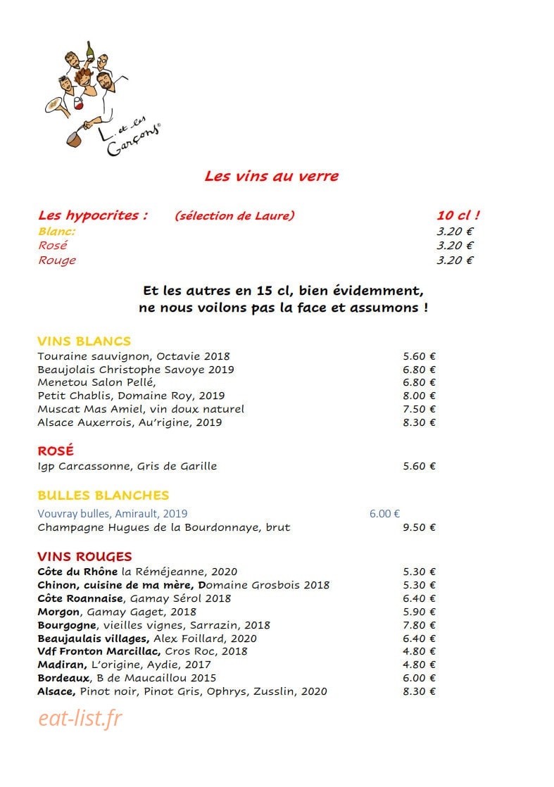 L. et les Garçons — carte page 8