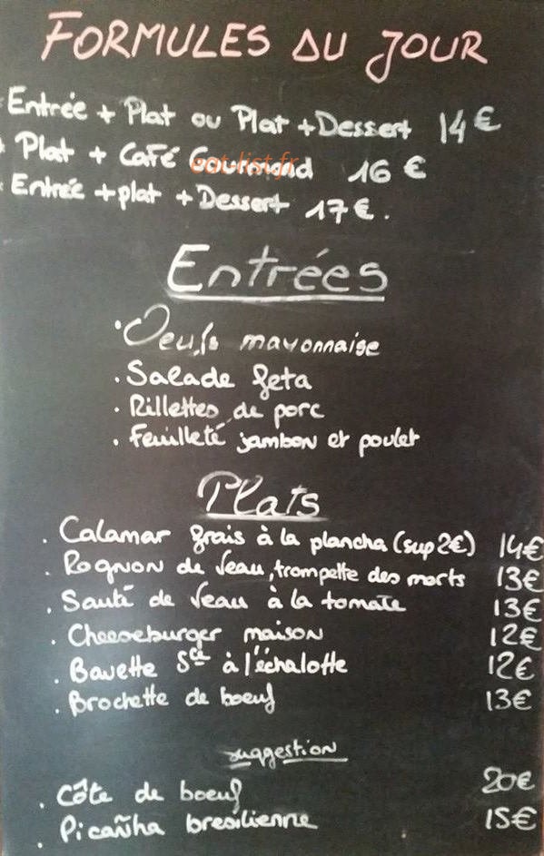 L'express café — carte page 1