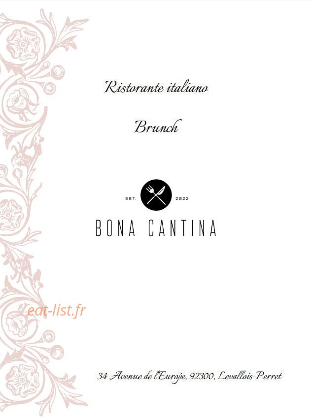 La Bona Cantina — carte page 1
