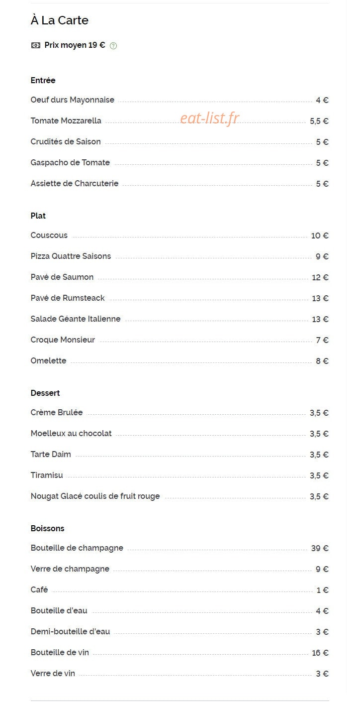 La Terrasse — carte page 1