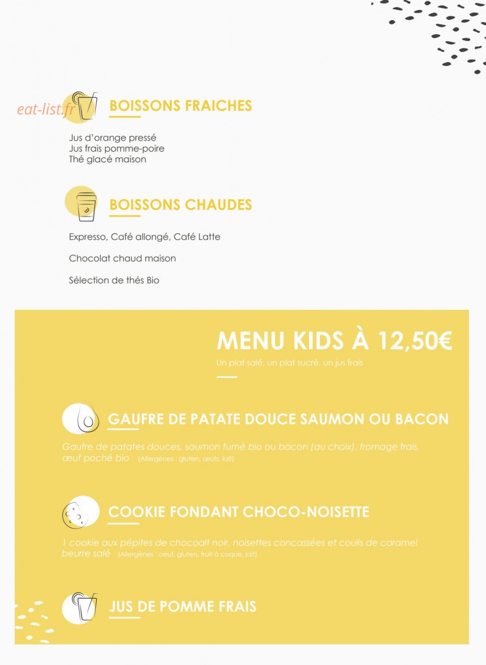 Lazy Brunch — carte page 3