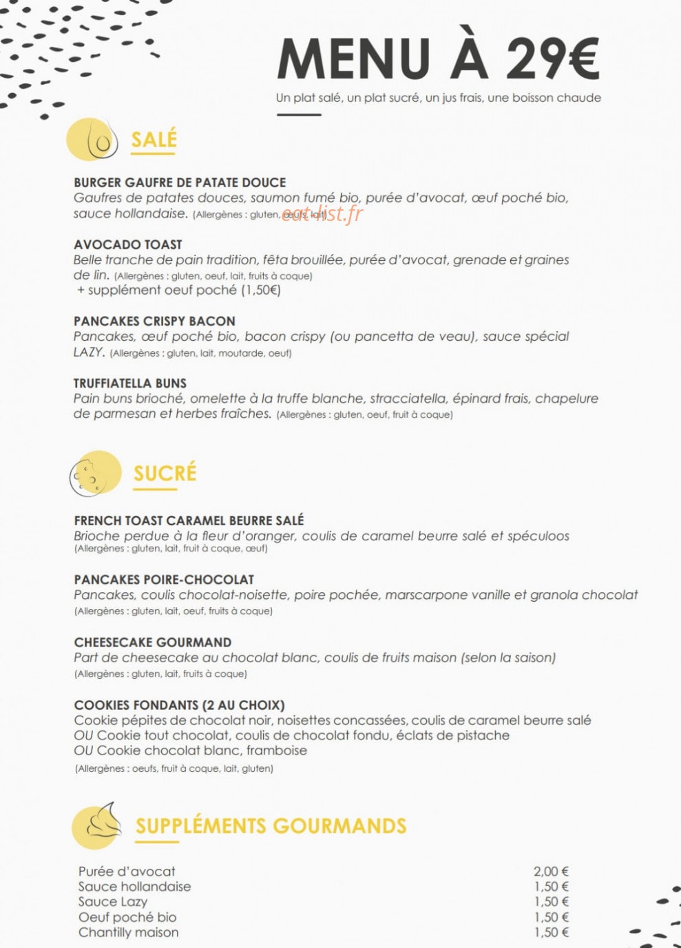 Lazy Brunch — carte page 2