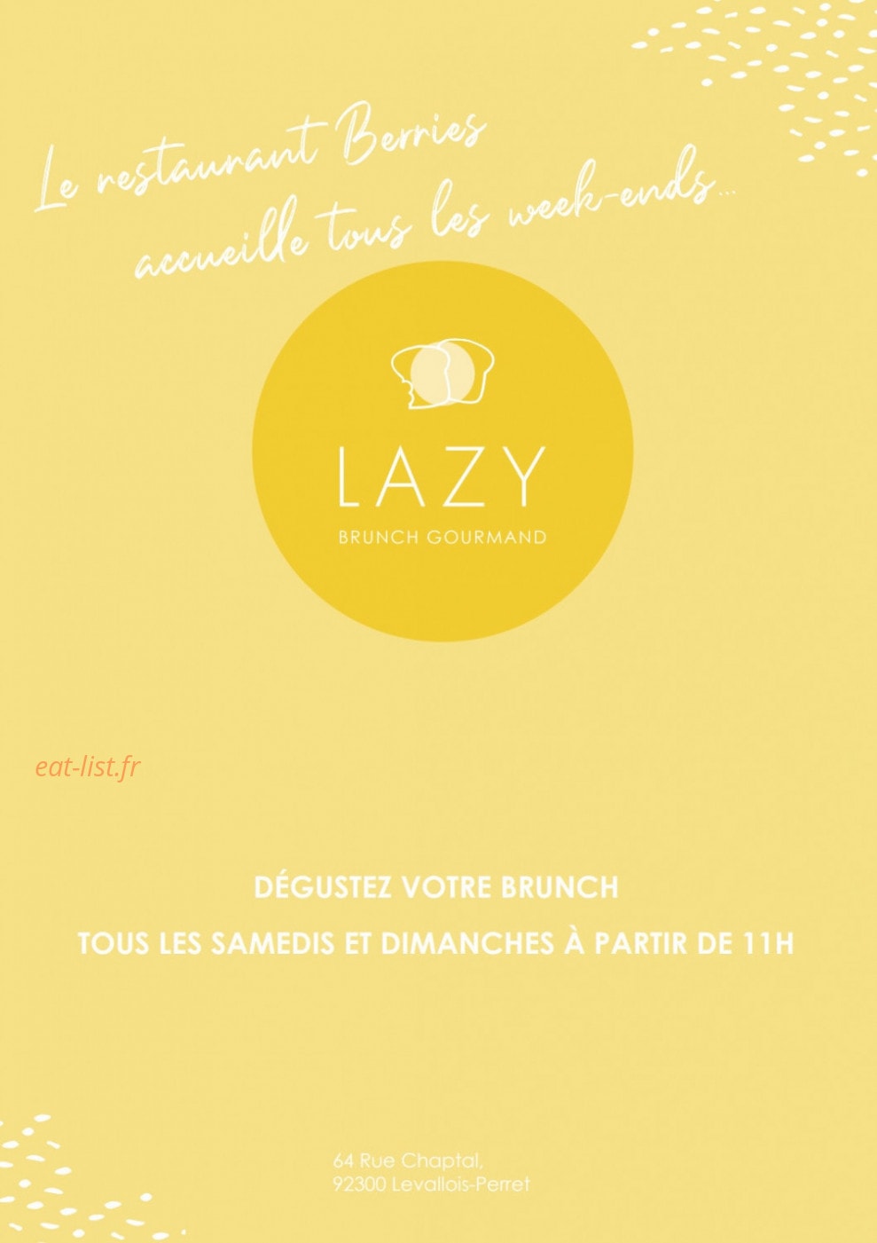 Lazy Brunch — carte page 1