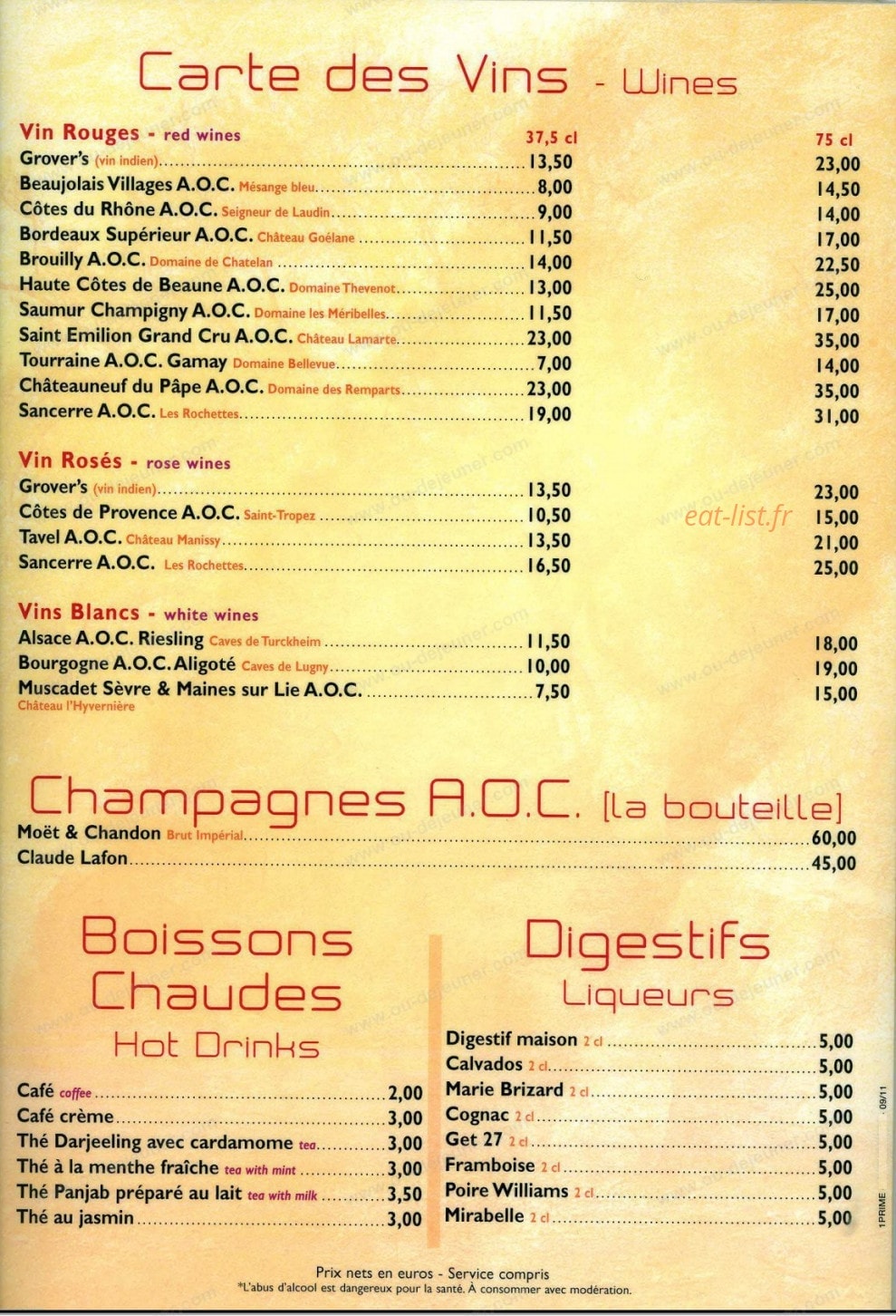 Les Délices du Kashmir — carte page 6