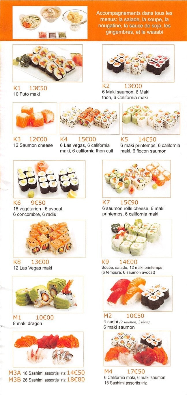 Les Frères Sushi — carte page 2