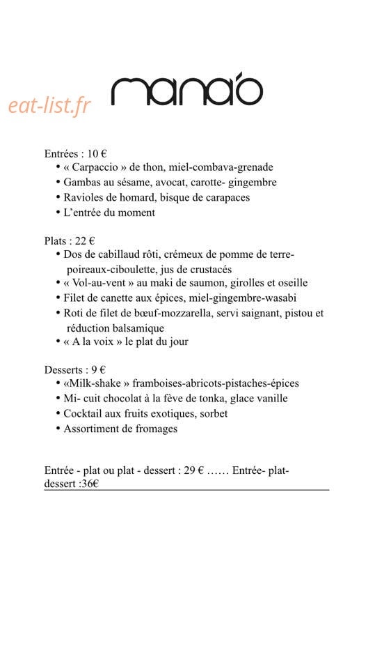 Mana'o — carte page 1
