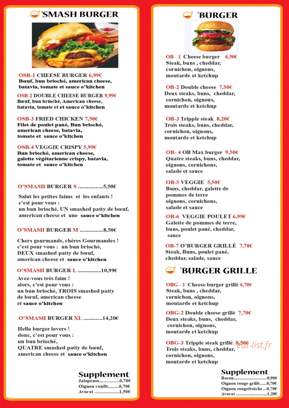 O'kitchen — carte page 2