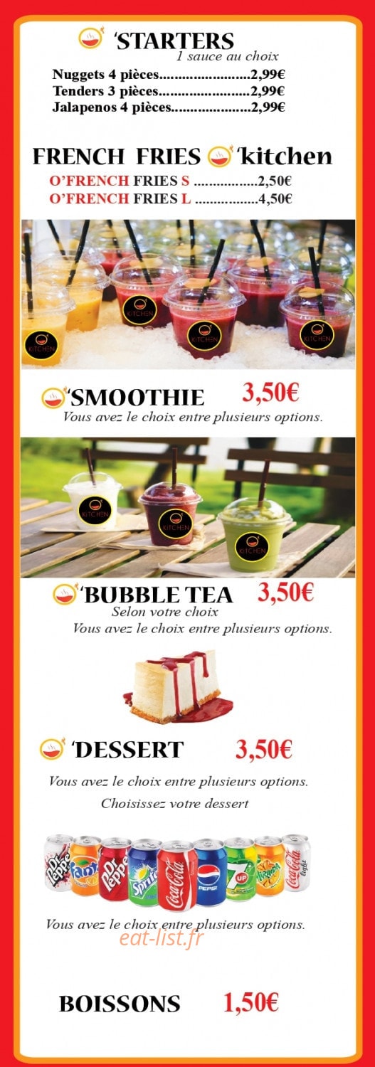 O'kitchen — carte page 3