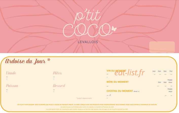 P'tit coco — carte page 1