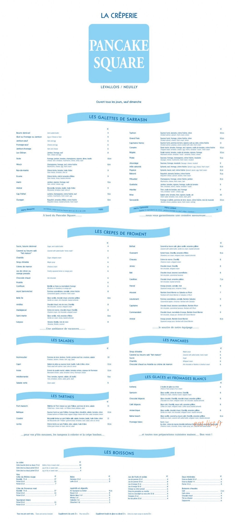 Pancake square — carte page 1
