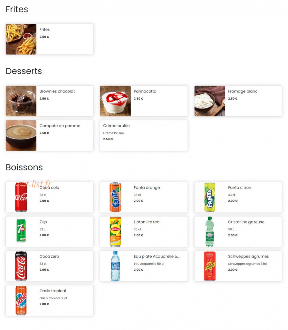 Papa Burger — carte page 2