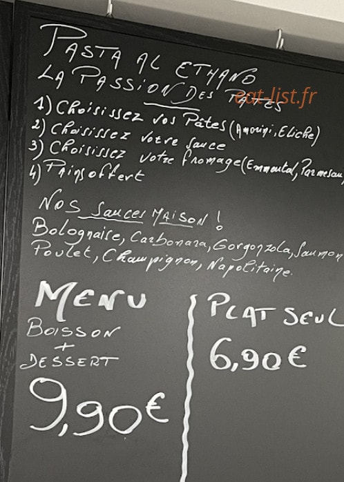 Pasta al'Ethano — carte page 1
