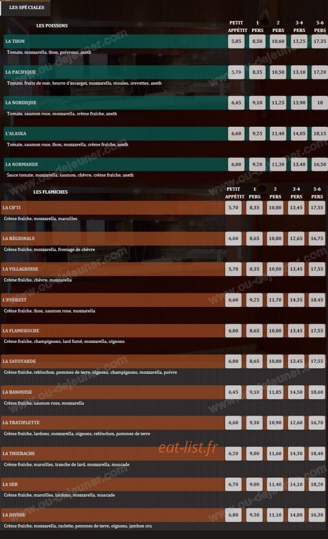 Pizza Caldo — carte page 1