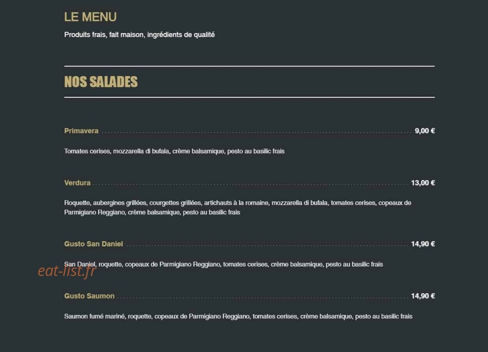Pizzagram — carte page 1
