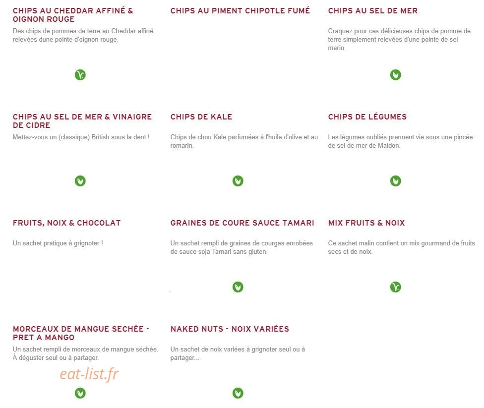 Prêt à manger — carte page 3