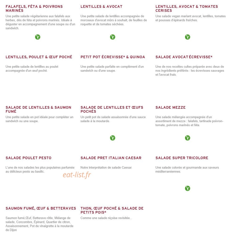 Prêt à manger — carte page 6