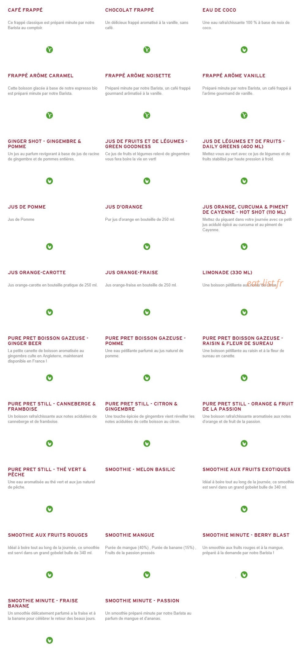 Prêt à manger — carte page 11
