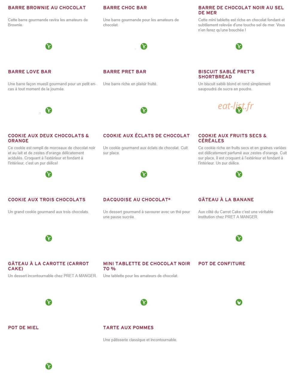 Prêt à manger — carte page 4